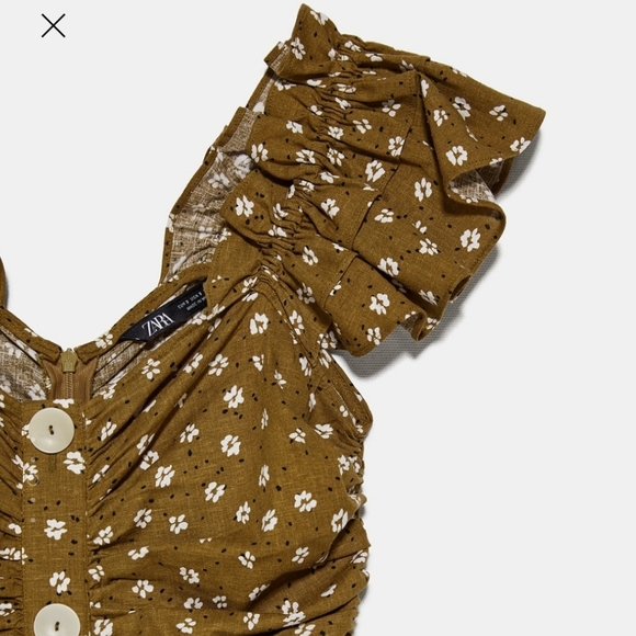 Zara printed dress with draping - bloggers fav - Picture 5 of 7